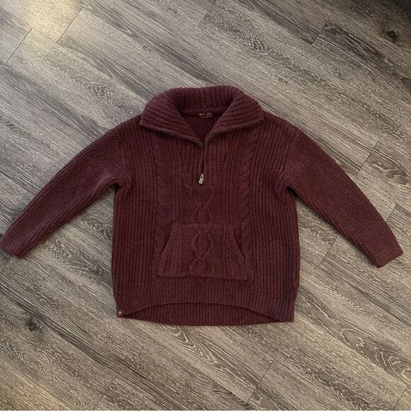 Barefoot Dreams CozyChic Cable Half-Zip Pullover - Picture 1 of 9